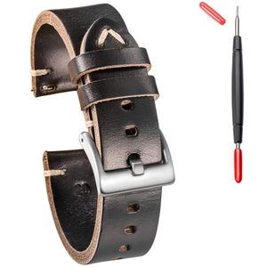 HemSut Horse Hip Leather Watch Bands For Men Women Horween Chromexcel Leather Quick Release Handmade Handmade Watch Trap Soft Vintag 240313