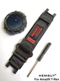 Correas Hemsut compatibles con Amazfit Trex1 2 Pro Watch Band Nylon para hombres deportes estilo militar 240116