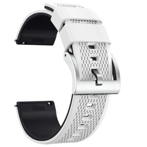 Hemsut Witte Siliconen Horlogebanden 18mm 20mm 22mm Quick Release Rubberen Band voor Mannen Vrouwen Zachte Vervanging 10 Kleuren 240116