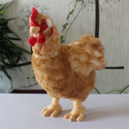 Poule anime mignon coq pelushie coq en peluche jouets animaux réels simulation de poupée en peluche