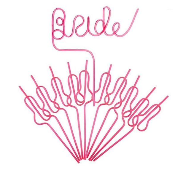 Hen Party Team Bride Straws Bachelorette Favors Pease para decoraciones suministros de vajilla desechable253c