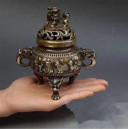 Henan – ornements antiques en cuivre et bronze, petits objets artisanaux antiques, disque de lion du zodiaque, brûleur d'encens en cuivre fumé, 12