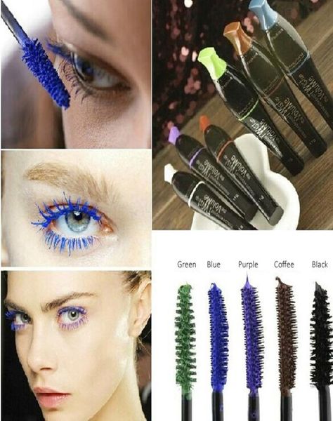 Heng Fang Mascara Volume charme coloré 11g noir marron violet bleu vert Mascaras bonne couleur yeux cils Makeup1365086