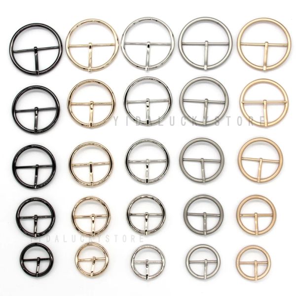 Hengc Black Gold Round Round Metal Buckles For Belts Chaussures Sacs Garment Ajustement Rouleau Boucle boucle Rendre Rectangle Ring Couber Crafts