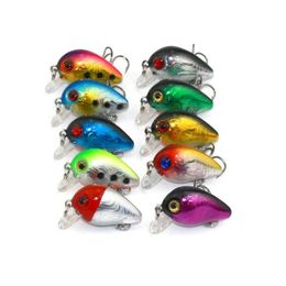 HENGJIA 100 stks Super Mini Crankbait Kunstaas Plastic Lokken Bass Wobblers 3 cm 1 5g Isca Kunstmatige Visgerei 10 Colors281m