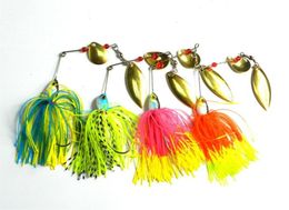 Hengjia 4pcs Pêcheur Lure Spinnerbait Buzzbait avec jupe Feather 19 5G 0 688 oz Eau douce d'eau peu profonde Basse Crappie Min1187477