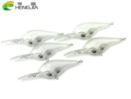 Hengjia 50 pièces leurre de pêche à manivelle appâts non peints Transparent artificiel en plastique dur sans crochet sans yeux 4744942