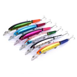 HENGJIA 50PCS 145MM jointed minnow harde vissen lokt 14 5CM 15G Zee Fee Vissen lokken drie Jointed Minnow Vissen baiit245t