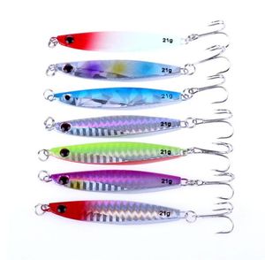 Hengjia 50pcs Nouveaux leurres de pêche en métal en plomb Bass Fresh-Bass Pesca Baits avec placage de fer Taquet de pêche 21G 7cm Carp Fishing30962274262