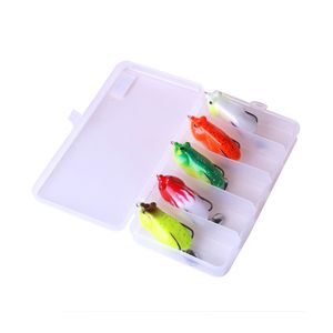 HENGJIA 5 pièces/lot 6cm 13g leurre de pêche grenouille souple 5 couleurs artificiel Silicone souple en plastique matériel de pêche en boîte