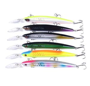 Hengjia New Minnow Crank Bait Fishing Lures 14 5cm 12 7G 6hooks Bât dur Stick Fishing Lure 50pcs 3 Crochets de carbone Fishing 2688268208