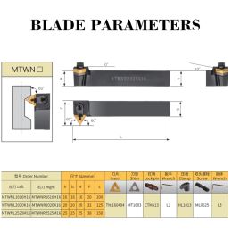 Hengxin Internal Turning Tools Holder MTWNR TNMG 1616H16 MTWNL 2525M16 160404 160408 Lather CNC Machine Bar de coupe outils de coupe