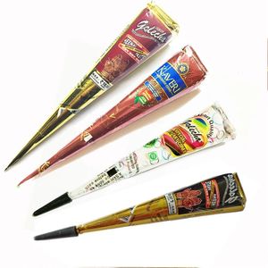 Henné tatouage pâte de pâte noir blanc brun rouge rouge indien pour un autocollant temporaire peinture art crème cone wholsale 240408