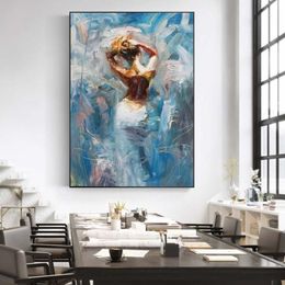 Henry Asencio Abstract Vrouw Terug Beroemde Kunst Canvas Print Schilderij Woonkamer Muur Foto Woondecoratie Poster Paintings259F