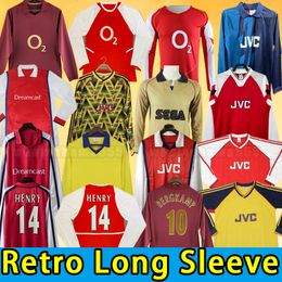 Henry Bergkamp Mens Retro Soccer Jerseys V. Persie Vieira Merson Adams Football Shirt Uniforms Wright 00 04 02 05 11 12 88 90 95 96 98 99 1978 2000 2011 2012