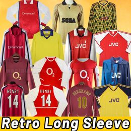 Henry Bergkamp Mens Retro Soccer Jerseys V. Persie Vieira Merson Adams Football Shirt Uniforms Wright 00 04 02 05 11 12 88 90 95 96 98 99 1978 2000 2011 2012