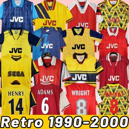 Henry Bergkamp V. Persie Mens Retro Soccer Jerseys Vieira Merson Adams Home Away Football Shirt Uniforms 90 92 91 93 94 95 96 97 98 99 00 1990 1992 1994 1996 1998 1999 2000 2000