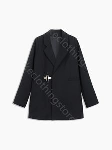 Hepburn Wind traje largo negro chaqueta de traje de mujer de talla grande Lock Me In Your Heart Blazer