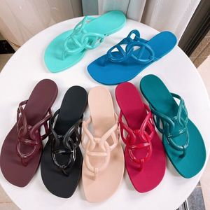 Veelkleurige platte flip-flops slippers sandalen dame mode metalen strand dia's voor zomer 35-41 bbc01