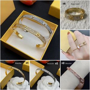 Top-Sellers Women's Diamond Ring Fashion Open Bangle Bracelet Femme's Ring With With Gift Box
