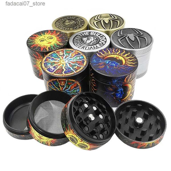 Herb Grinder 4 couches Metal Herbal Grinder Amsterdam Manual Spice Pepper Cutter Kitchen Accessories Mens Gift Q240407