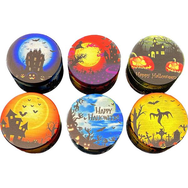 Herb Grinder Conteners Metal Spice Mill Pumpkin Wood Dead, Match Tobacco Grinder, Hallowmas Grinder à quatre couches de 40 mm-63 mm, avec boîte d'affichage