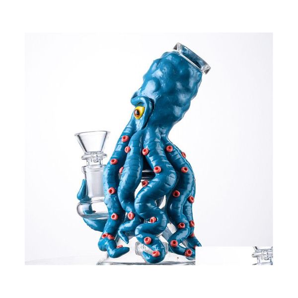 Herb Grinder Style Halloween Narguilés 7 Pouces Mini Petites Plates-formes Pétrolières Octopus Dab Rig Heady Glass Bongs Bong Pommeau De Douche Perc Conduites D'eau 1 Dh8Rk