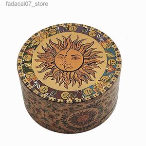 Herb Grinder grande taille 4 pièces 50 mm 63 mm 75 mm Moon Soleil Tobacco Tobacco Machine de meulage en alliage zinc Q240408