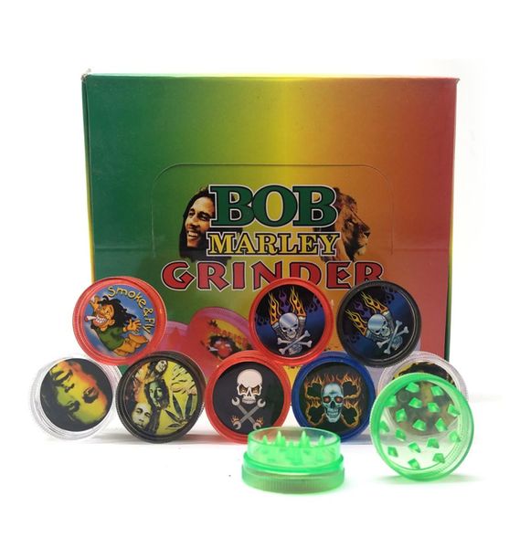 Herb Grinder mini acrylique en plastique fumé à 2 couches Colorful Muller Reggae Grinders Jamaica Honeypuff Tobacco Grinders Miller5343928