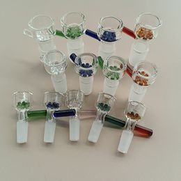 Herb Slide Bong Glass Bowl kleurrijke waterpijpen Sneeuwvlokfilter kommen met honingraatscherm 10 mm 18 mm mannelijk heady voor Bongs Dab Oil Rigs Rook -accessoires