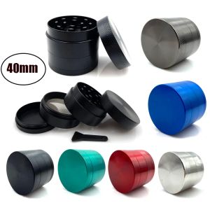 Kruid Roken Grinder Met 4 Lagen 40 Mm Mini Zinklegering Molen Handvat Kruid Tabak Slijpmachines Platte Patroon Gereedschap zz