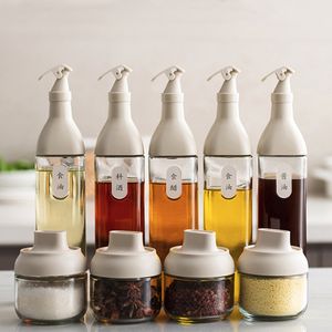 Herb Spice Tools 500ML Verre Bouteille D'huile D'olive Antileakage Bouteille Fournitures De Cuisine Sans Huile Sauce Vinaigre Condiment Bouteilles 221203