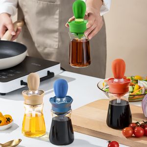 Herb Spice Tools Botel Minyak Alat BBQ met Silikon-siliconen Pemanggang Barbekyu Dispenser Peralatan Masak Aksesori Dapur Kue 230904