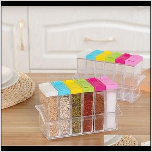 Herb Spice Outils En Plastique Transparent Assaisonnement Jar 6Pcsset Cuisine Connt Stockage Bouteille Sel Poivre Cumin Poudre Boîte Wb1904 0Kmdz F8Dvl