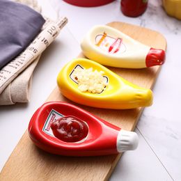 Kruidkruidgereedschap creatieve schotel keramische ge￫xtrudeerde tomatensaus flesvormige diplade mosterdgerecht modern eenvoudige plaat keuken boter schotel 221203