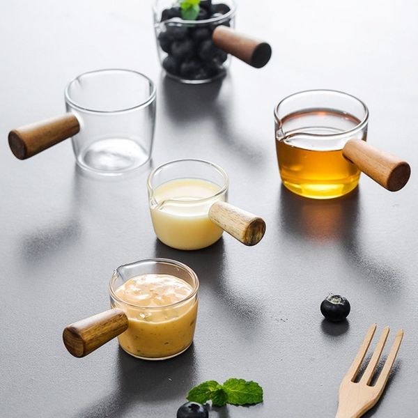 Herb Spice Tools Style Japonais Plat De Goût Résistant À La Chaleur Multifonctionnel Café Mini Lait Tasse Verre Sauce Vinaigre Assiette Sauce Avec Poignée 230414