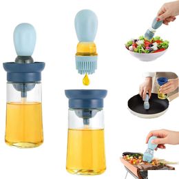 Herb Spice Tools Oliespuitfles met Sile Brush 2 in 1 druppelaar Meetdispenser voor keuken bakken Bbq Grill Gebak Drop Deliv Dhcdf