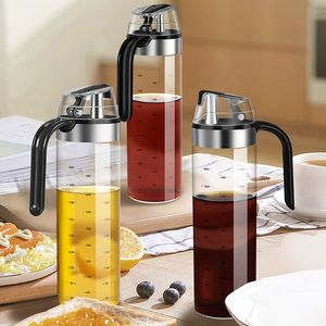 Herb Spice gereedschap Olijfolie Dispenser Fles Auto Flip Condiment Container Schaal Mark Lood Gratis Borosilicate Glass Kitchen Multifunctioneel Cruet 230327