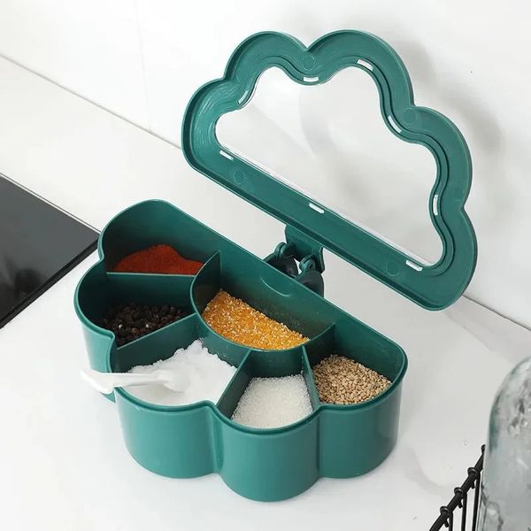 Outils d'épices aux herbes Boîtes d'assaisonnement Ensemble Poivre Sucrier Salière Pots de rangement Gadget Accessoires de cuisine Organisateur Condiment Conteneur 231216