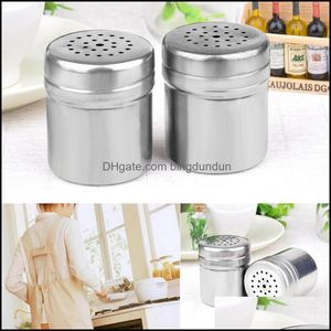 Kruidkruidgereedschap roestvrij staal connt shakers keukencontainer bbq kruiden fles peper poeder gereedschap sprenkeling pot dh0080 drom dhpi2