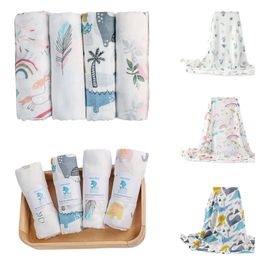 Herenice Pasgeboren Mousseline Cartoon Deken Zacht Puur Katoen Gaas Quilt Baby Beddengoed Swaddle Set Baby Kids Jongen Meisje Badhanddoek LJ201014