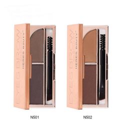 HERES B2UTY 3D Sculpt poudre à sourcils combinaison de deux couleurs Double tête brosse à sourcils longue durée naturel facile à porter sourcil Mak5365400