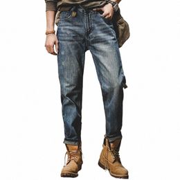 Herfst Korean Klassieke Cargo Broek Hommes Casual Streetwear 90S Losse Straight Jeans Effen Straight Denim Retro Vintage Jeans Man E1oV #
