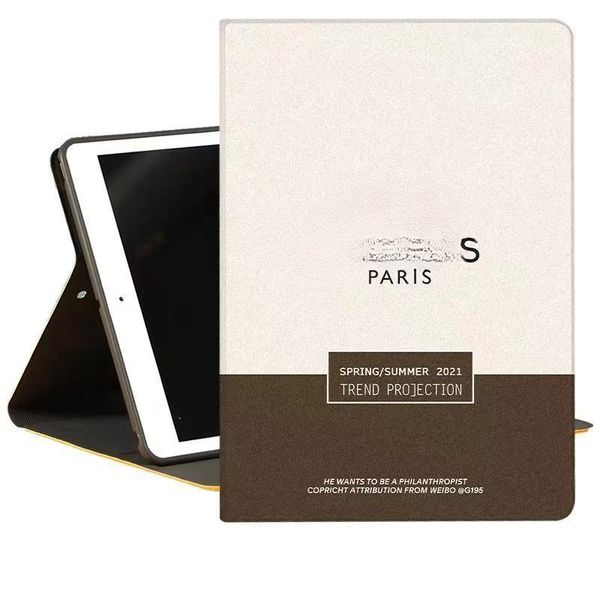 HERM Designer Tablet PC Cases para iPad Pro11 iPad10.9 iPad10.2 10.5 Tamaño Air123 iPad5 6 7 8 9 10 Mini4-5-6 Letras de impresión de cuero TPU Soporte de soporte Cubierta de lujo