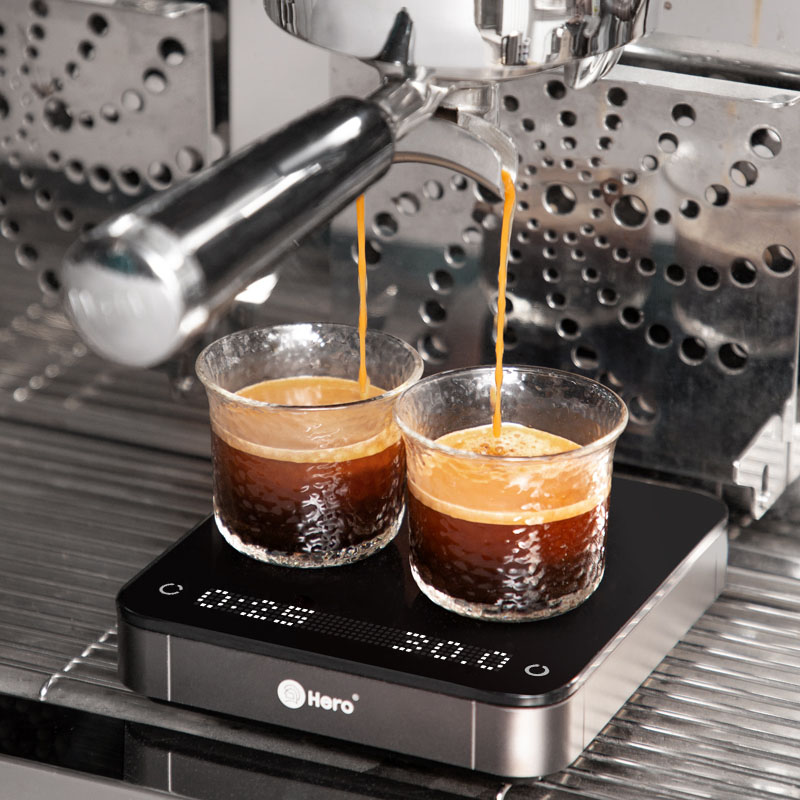  Kahraman Kahve Elektronik Ölçekler Kahve Dökme Elektronik Damla Kahve Ölçeği Zamanlayıcı 2kg/0.1g LED Akıllı Mutfak Ölçeği