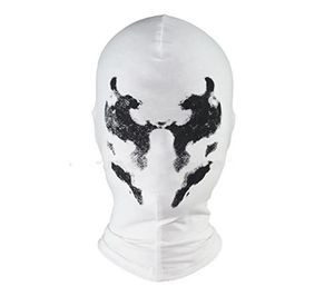 Hero Stocking Headcover Mask Rorschach Inkprint Cosplay Skin Hood Masques Halloween Party Headwear Props Blanc pour Enfants Adultes