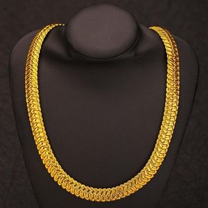 Chaîne à chevrons en or jaune 18 carats, collier classique pour hommes, accessoires solides, longueur 23 à 6 pouces, 266A