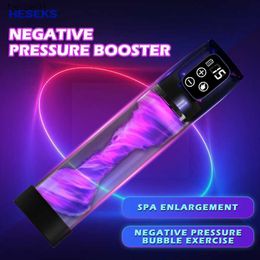 Bomba eléctrica para pene HESEKS, Juguetes sexuales para hombres, bomba para agrandar el pene, extensor de pene, bomba de vacío, masturbador masculino para pene de Spa L230518