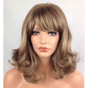 HESW184 plus récent moyen blond mixte santé cheveux bouclés perruques pour les femmes modernes perruque livraison gratuite nouvelle haute qualité mode photo perruque