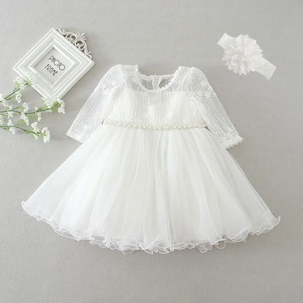 Hétiso bébé fille baptême robe de baptême de baptême pour filles 1 première fête d'anniversaire robe de bal princesse pour mariage 3-24m 240323